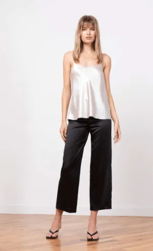 Avenue Montaigne Alex Satin Pant in Black