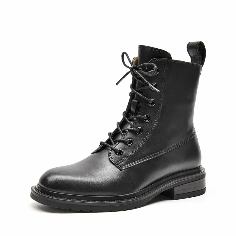 BeauToday Chic Leather Ankle Boots for Women