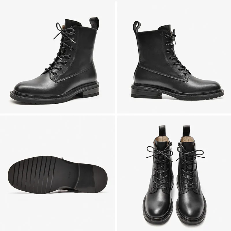 BeauToday Chic Leather Ankle Boots for Women