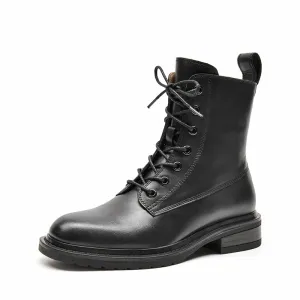 BeauToday Chic Leather Ankle Boots for Women