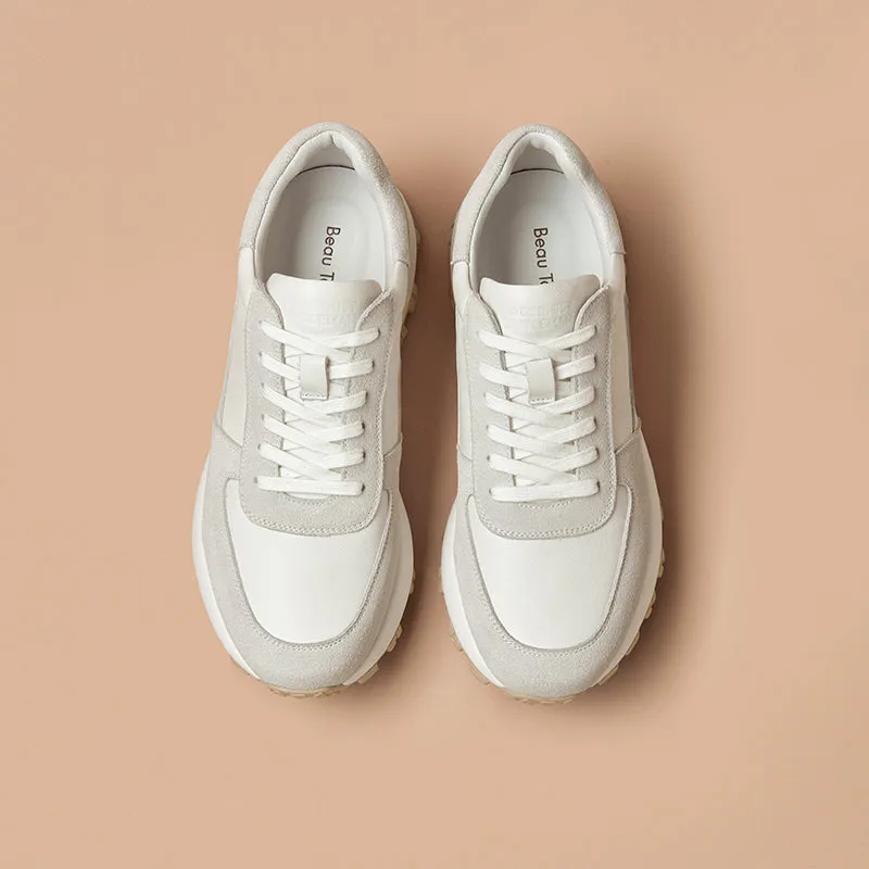 BeauToday Men's Casual Lug Sole Platform Sneakers
