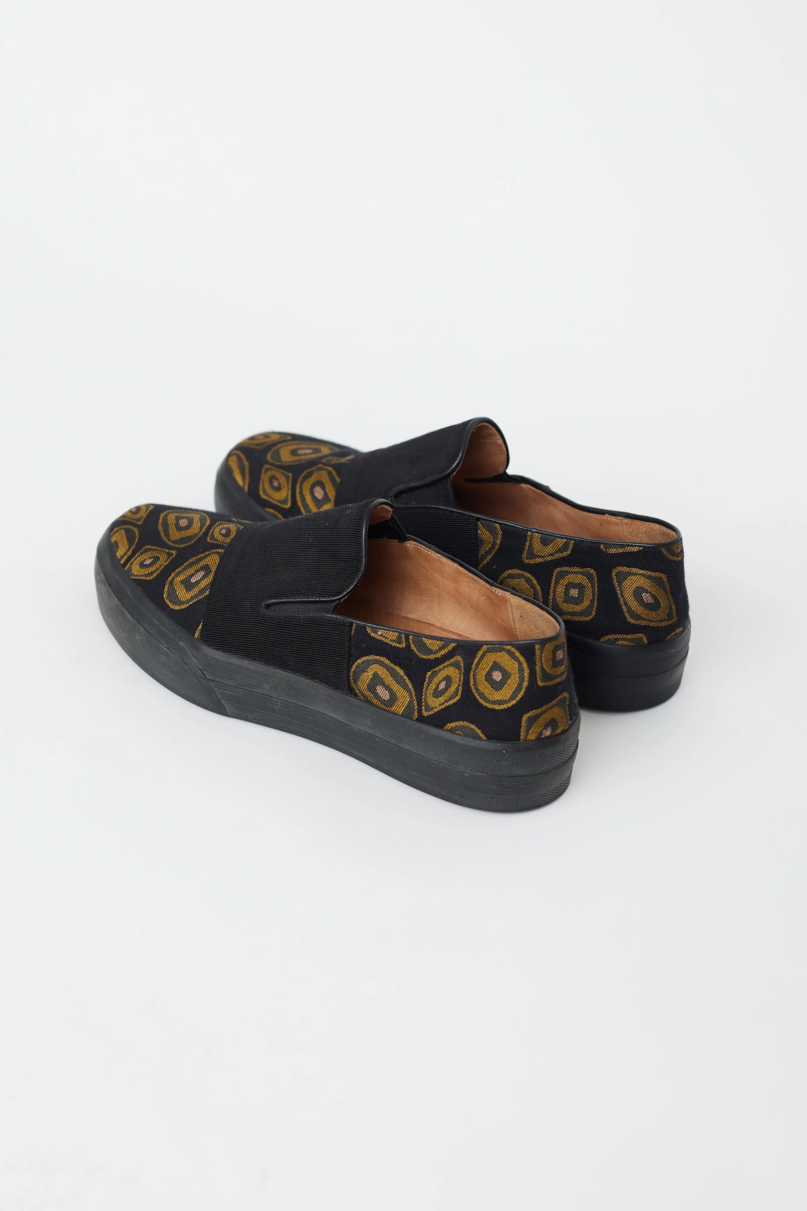 Black & Gold Circle Slip On Sneaker