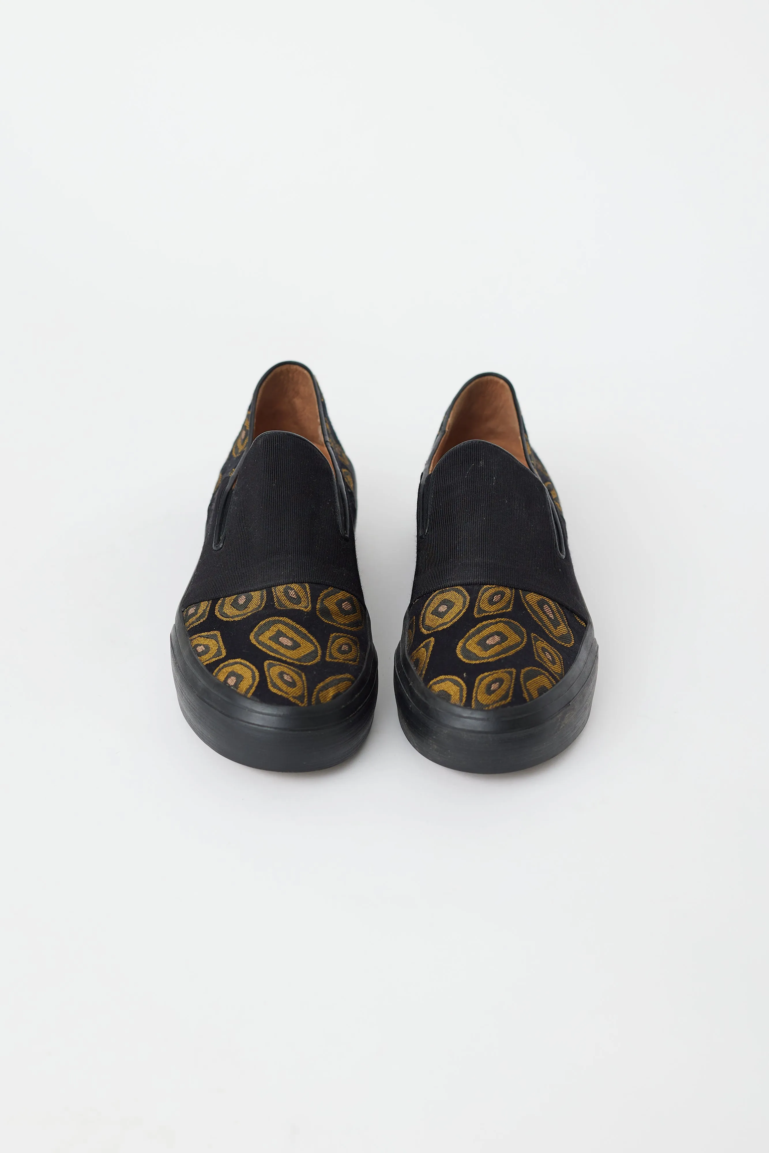 Black & Gold Circle Slip On Sneaker