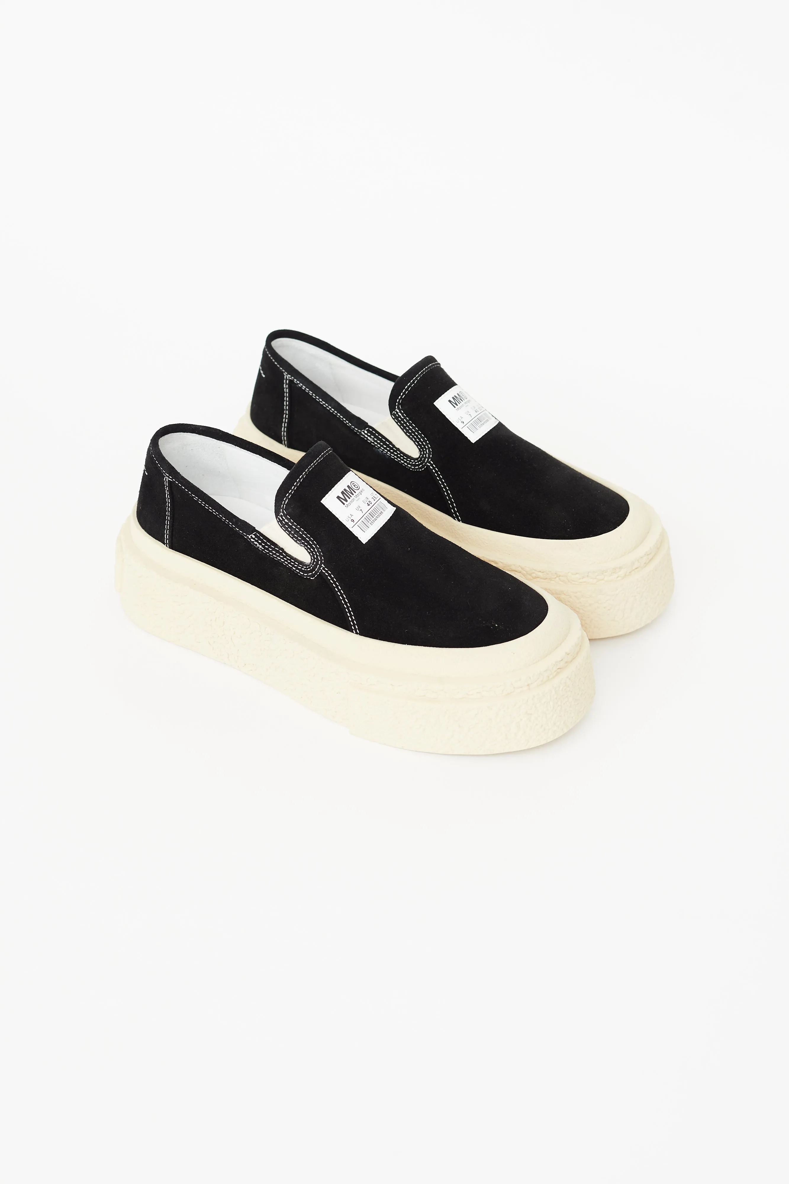Black Suede Platform Slip On Sneaker