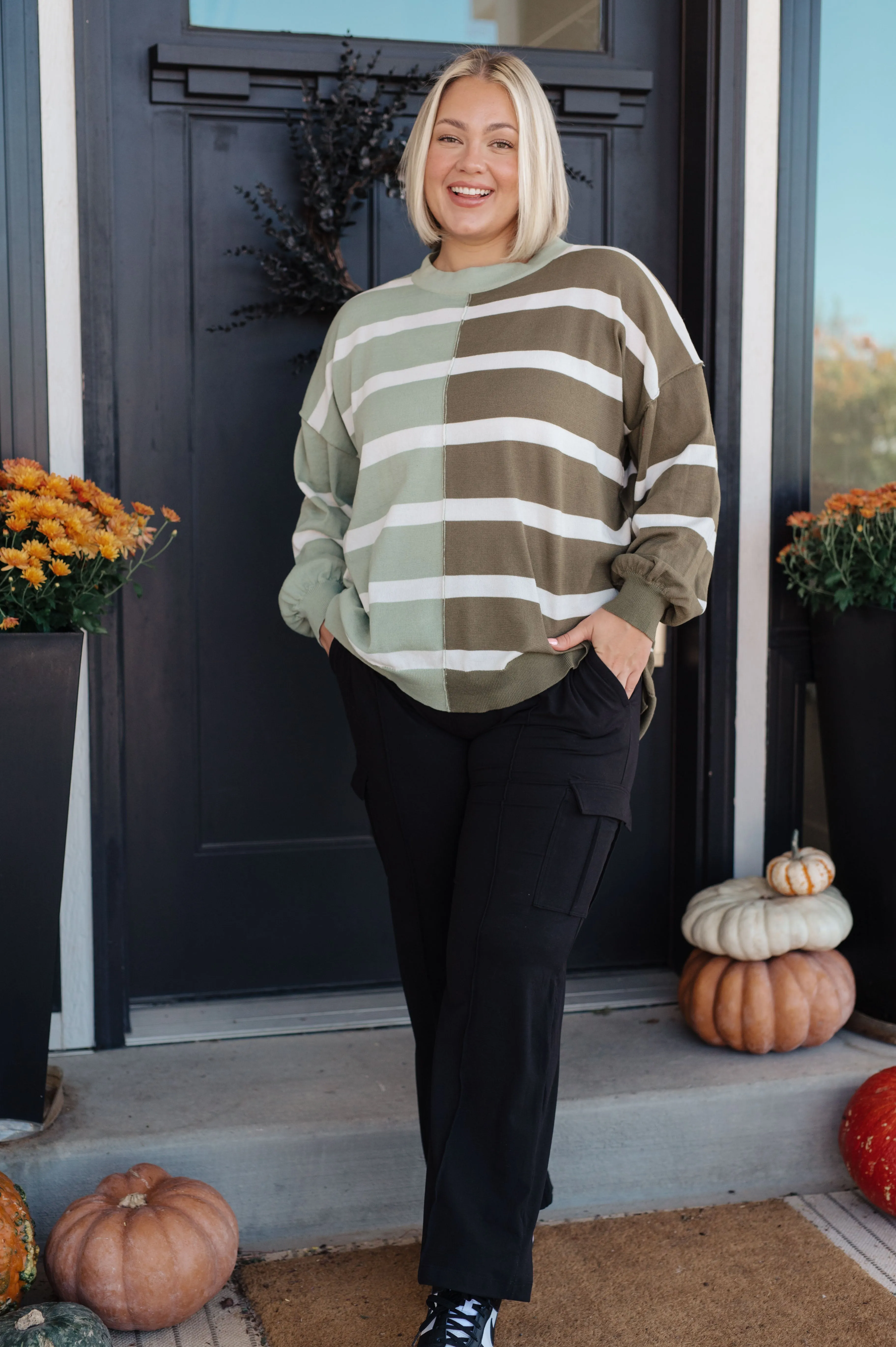 Can't Decide Color Block Striped Sweater (Reg & Curvy)