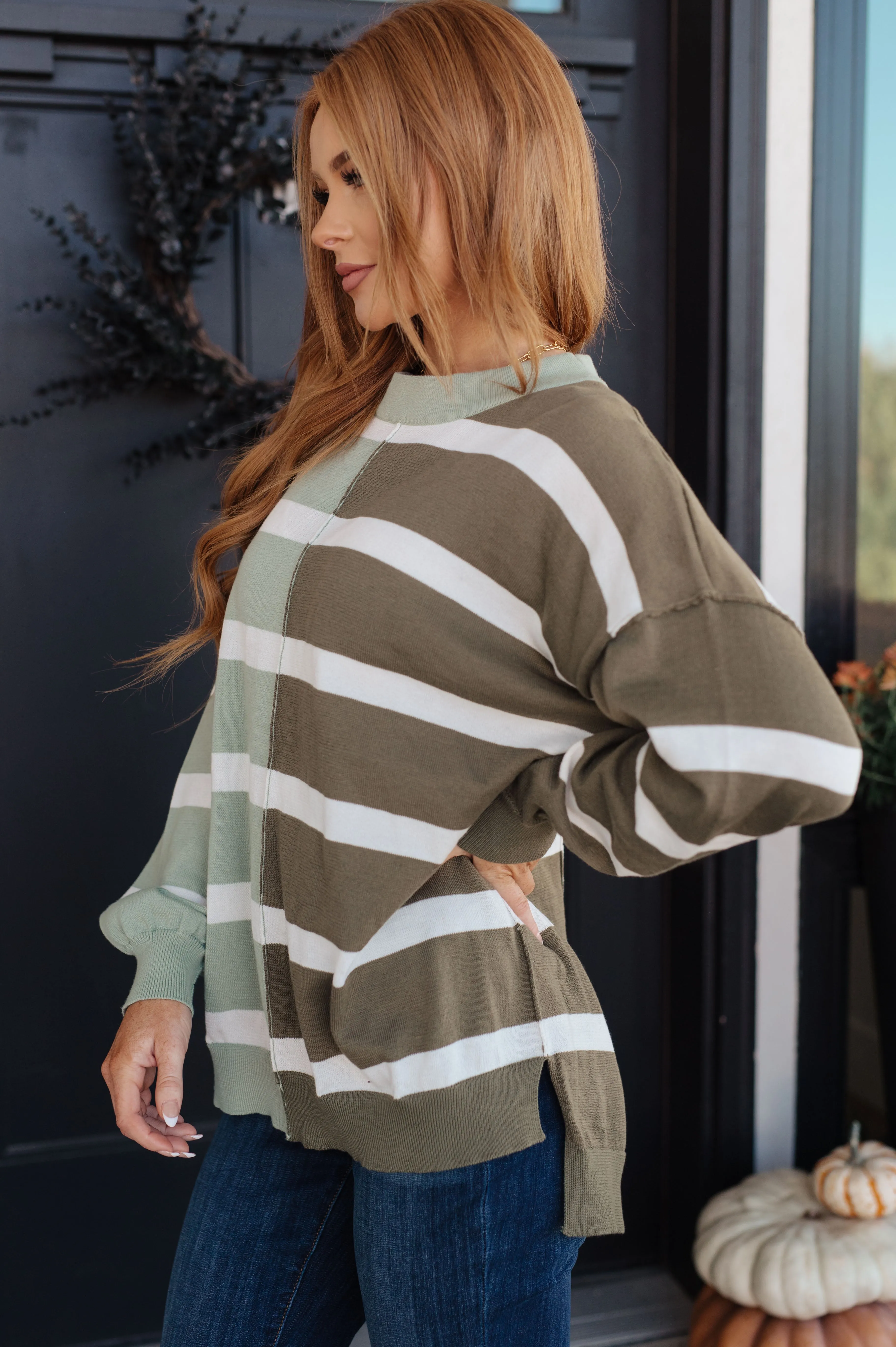 Can't Decide Color Block Striped Sweater (Reg & Curvy)