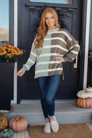 Can't Decide Color Block Striped Sweater (Reg & Curvy)