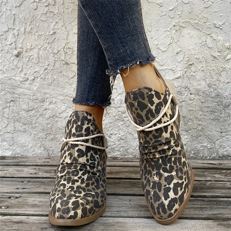 Chic Ankle Boots Leopard Boot