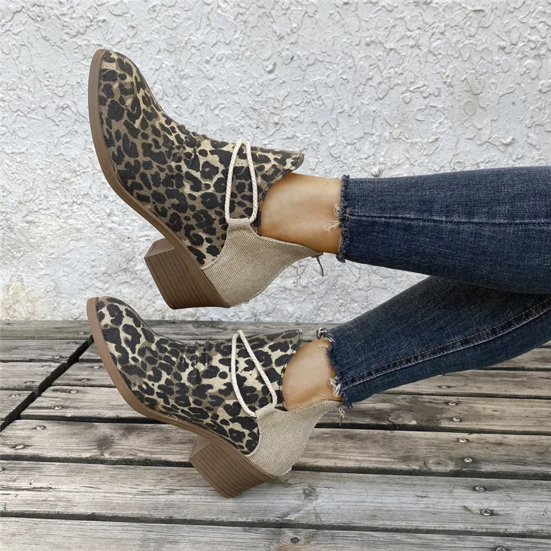Chic Ankle Boots Leopard Boot