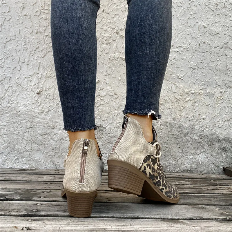 Chic Ankle Boots Leopard Boot
