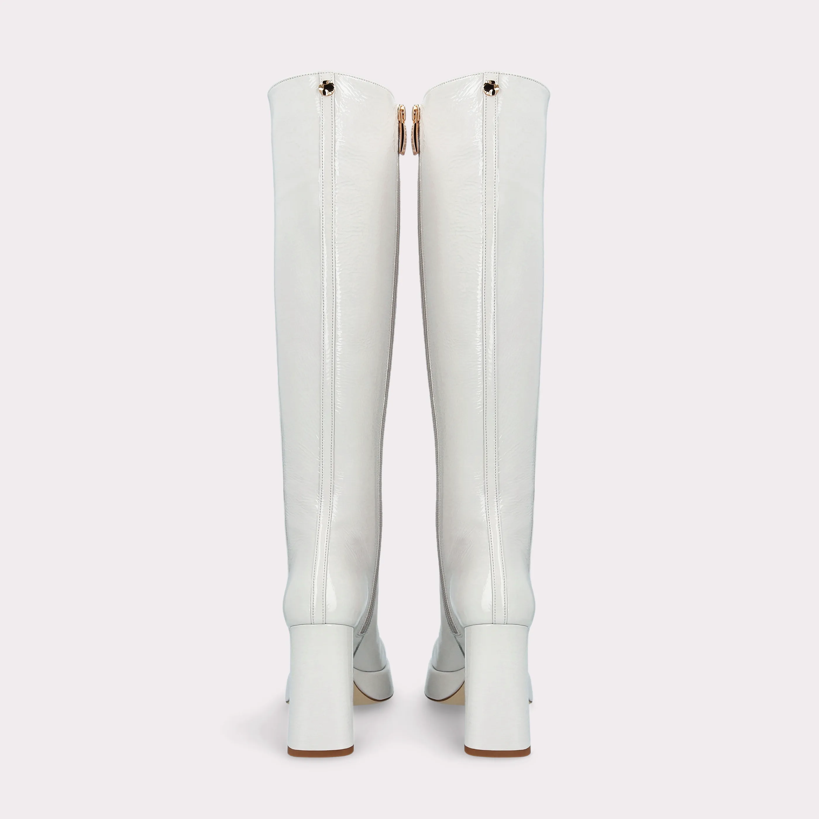 CINDY 01  STORM GRAY CRUSHED PATENT LEATHER PLATFORM BOOTS