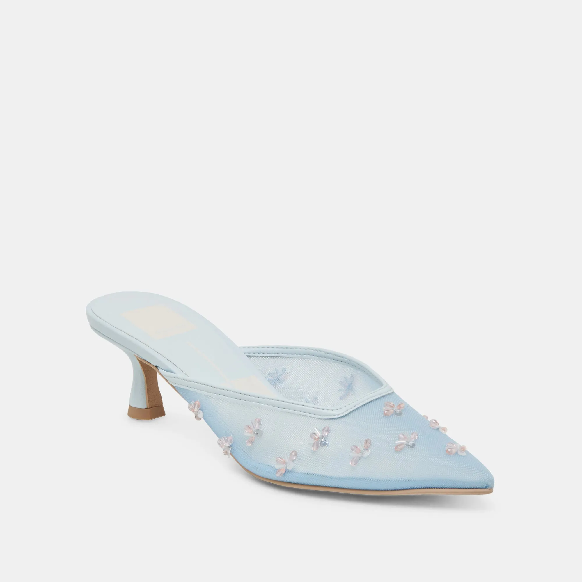 CLARA HEELS ICE BLUE MESH
