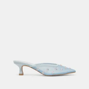 CLARA HEELS ICE BLUE MESH