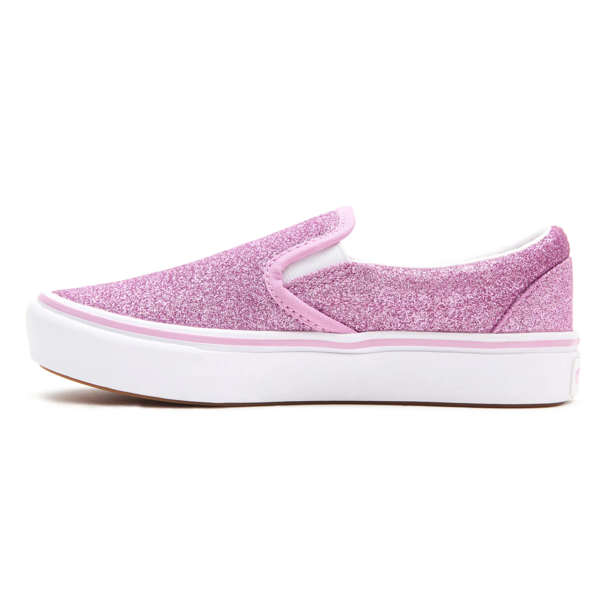 Comfy Cush Slip-On V - Glitter Orchid/True White