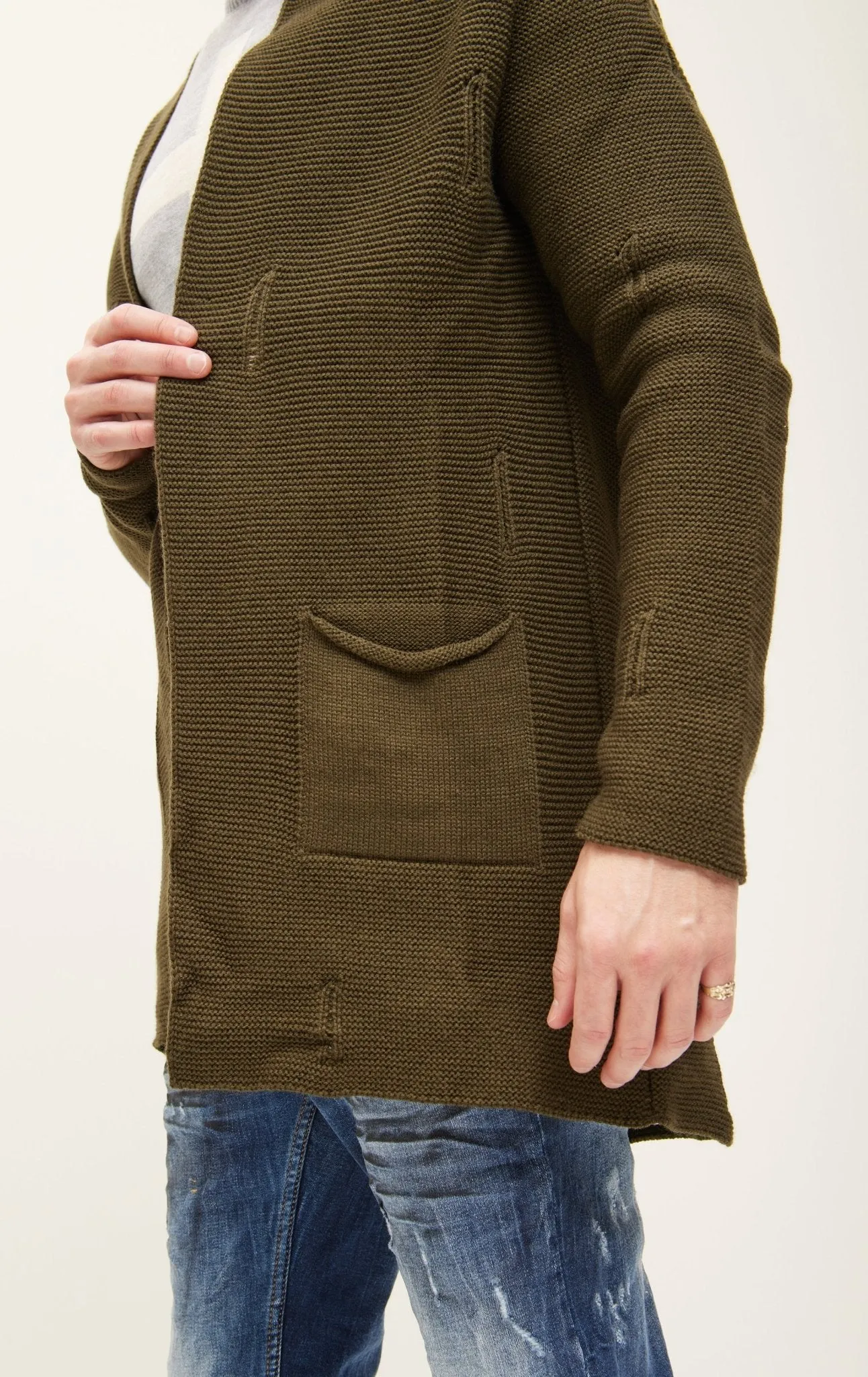 Cozy Knit Jacket - Khaki