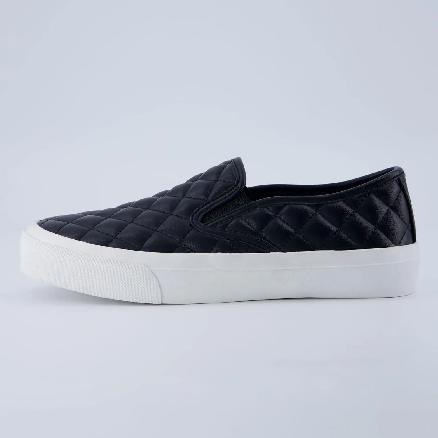 CUSHIONAIRE Faze Womens Quilted Slip-On Sneaker  Faux Leather Casual Shoe with Memory Foam Insole & Rubber Outsole