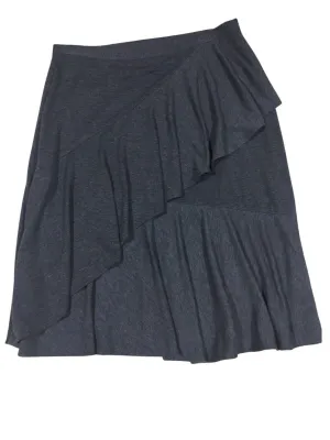 Dark Winter Gray Knit Ruffle Skirt