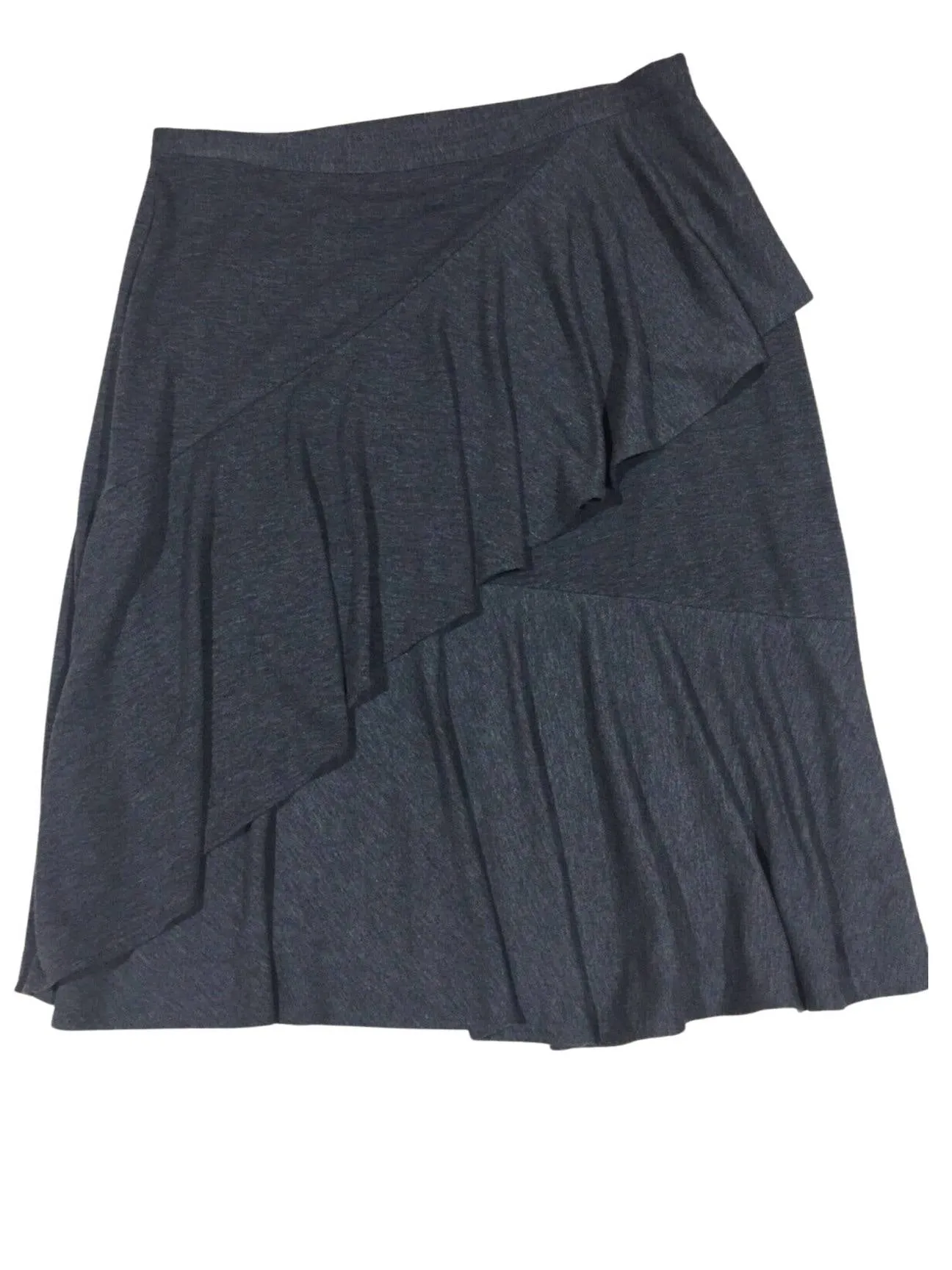 Dark Winter Gray Knit Ruffle Skirt