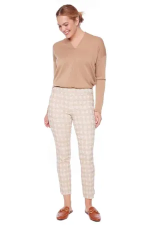 Ecru Plaid Ankle Pant