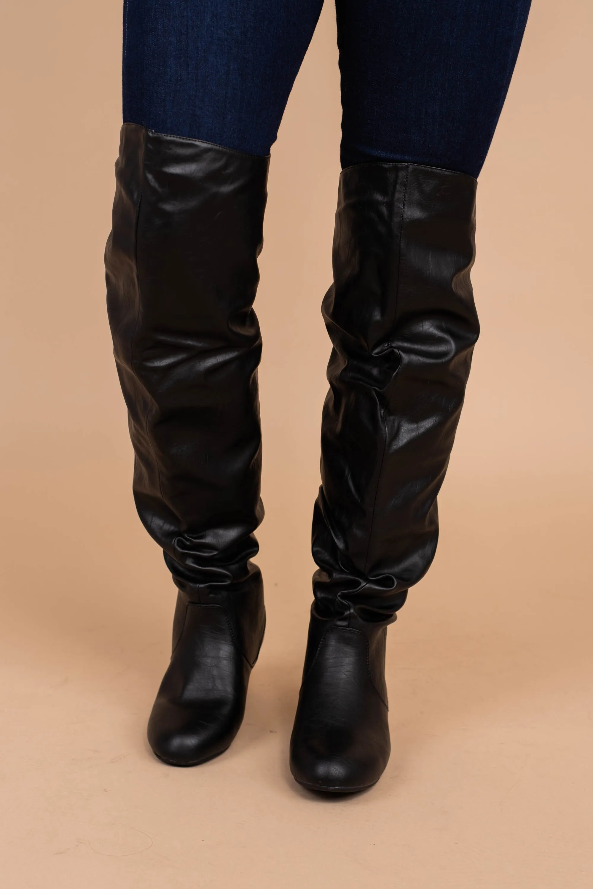 Found The Reason Black Over The Knee Boots