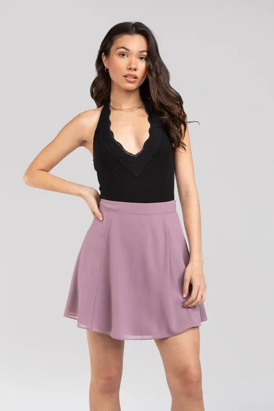 Give Us The Love Flare Mini Skirt