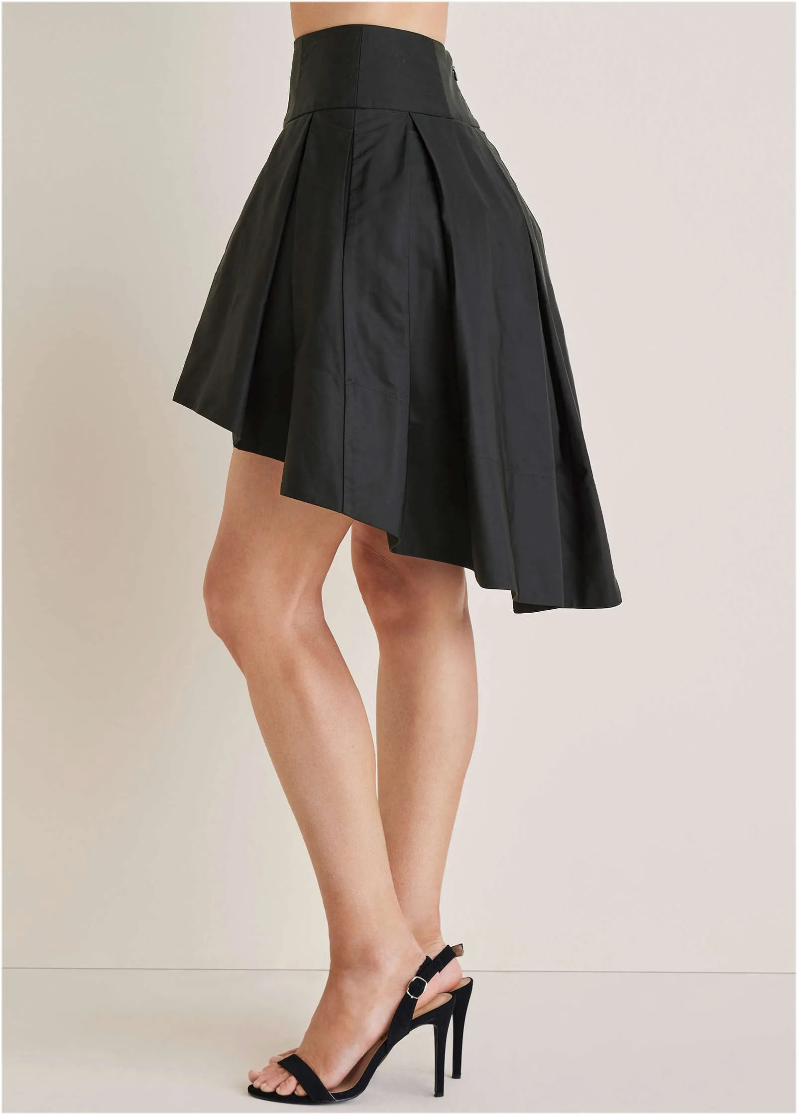 High-Low Bubble Skirt - Black