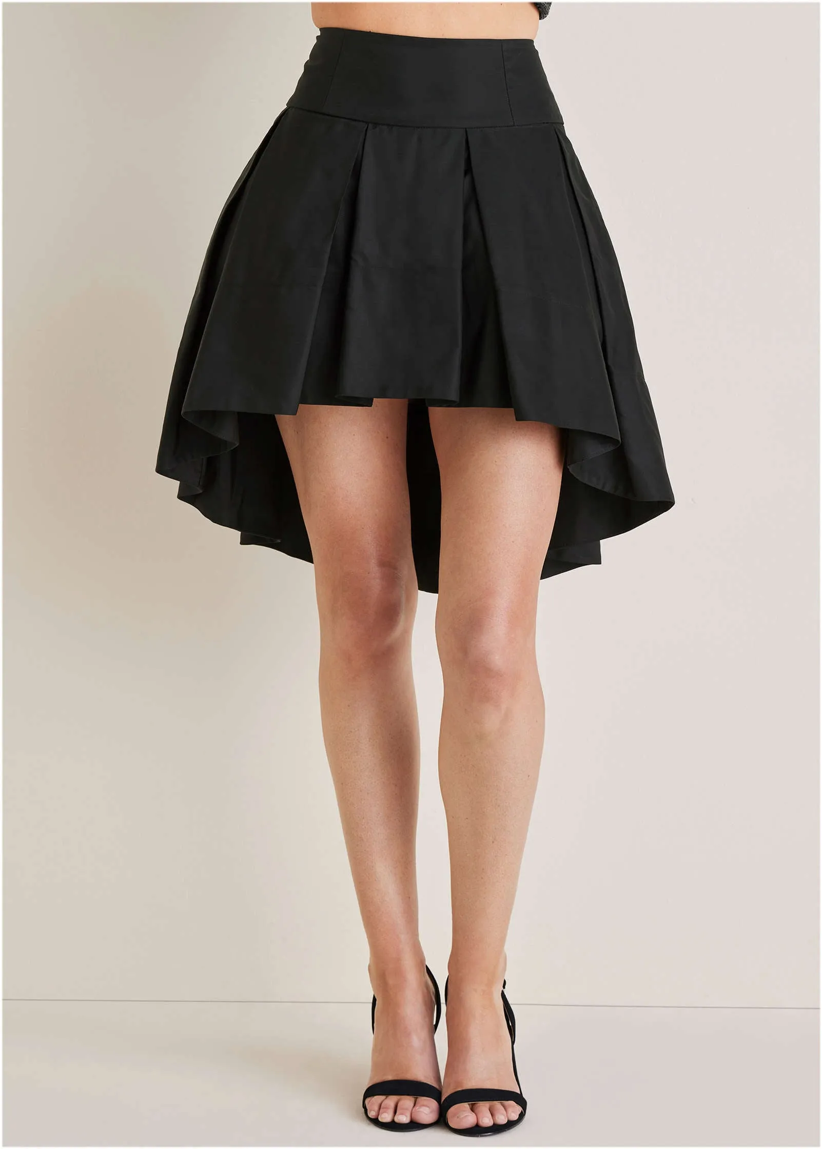 High-Low Bubble Skirt - Black