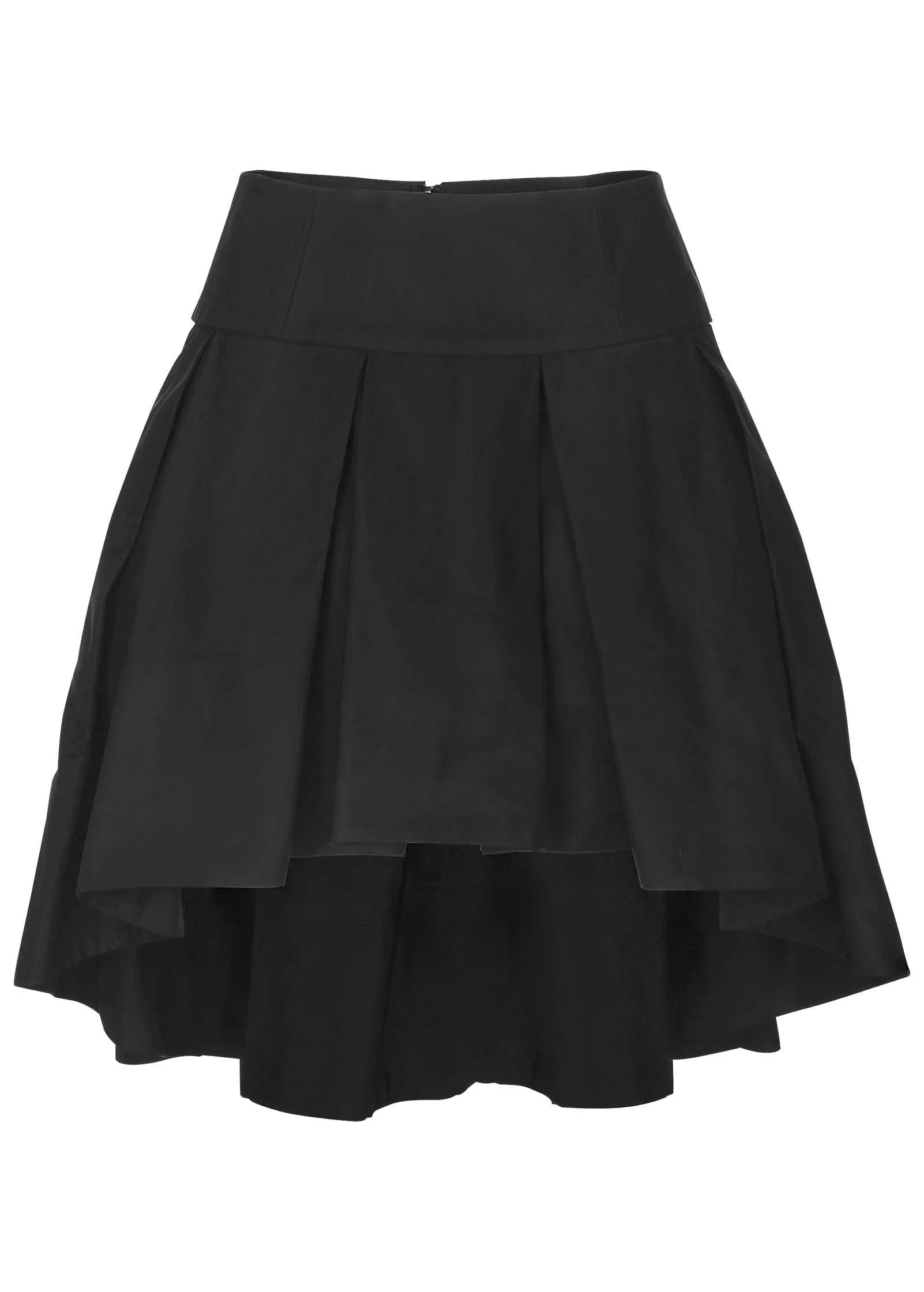 High-Low Bubble Skirt - Black