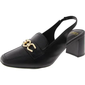 Jones New York Womens Aubleen Faux Leather Chain Slingback Heels