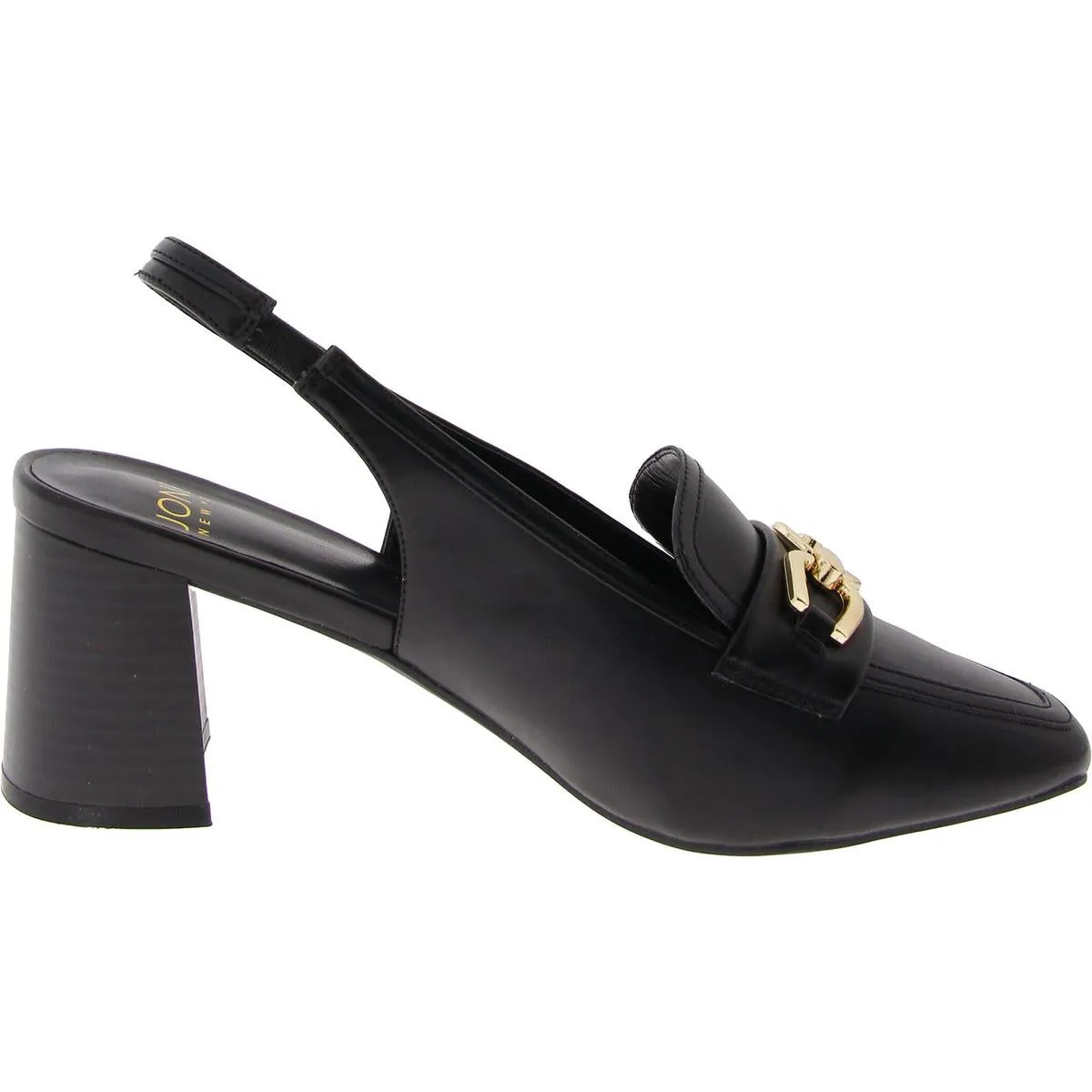 Jones New York Womens Aubleen Faux Leather Chain Slingback Heels