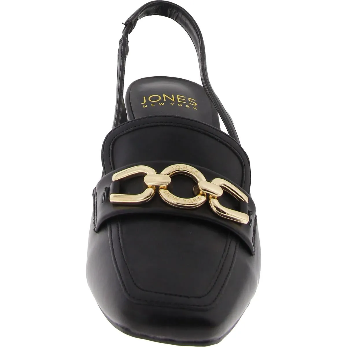 Jones New York Womens Aubleen Faux Leather Chain Slingback Heels