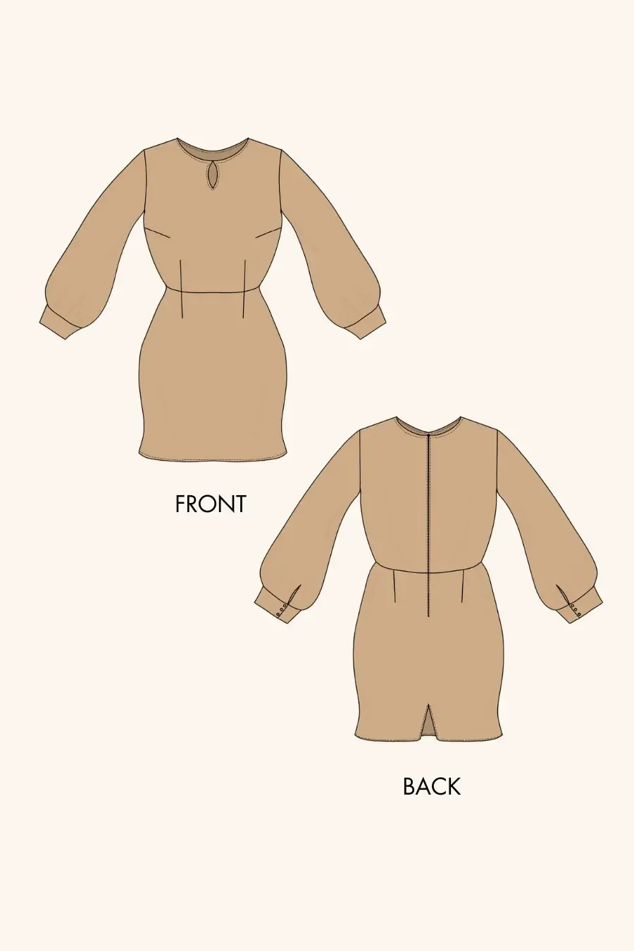 Keyhole Sheath Dress Sewing Pattern 'Celestia'