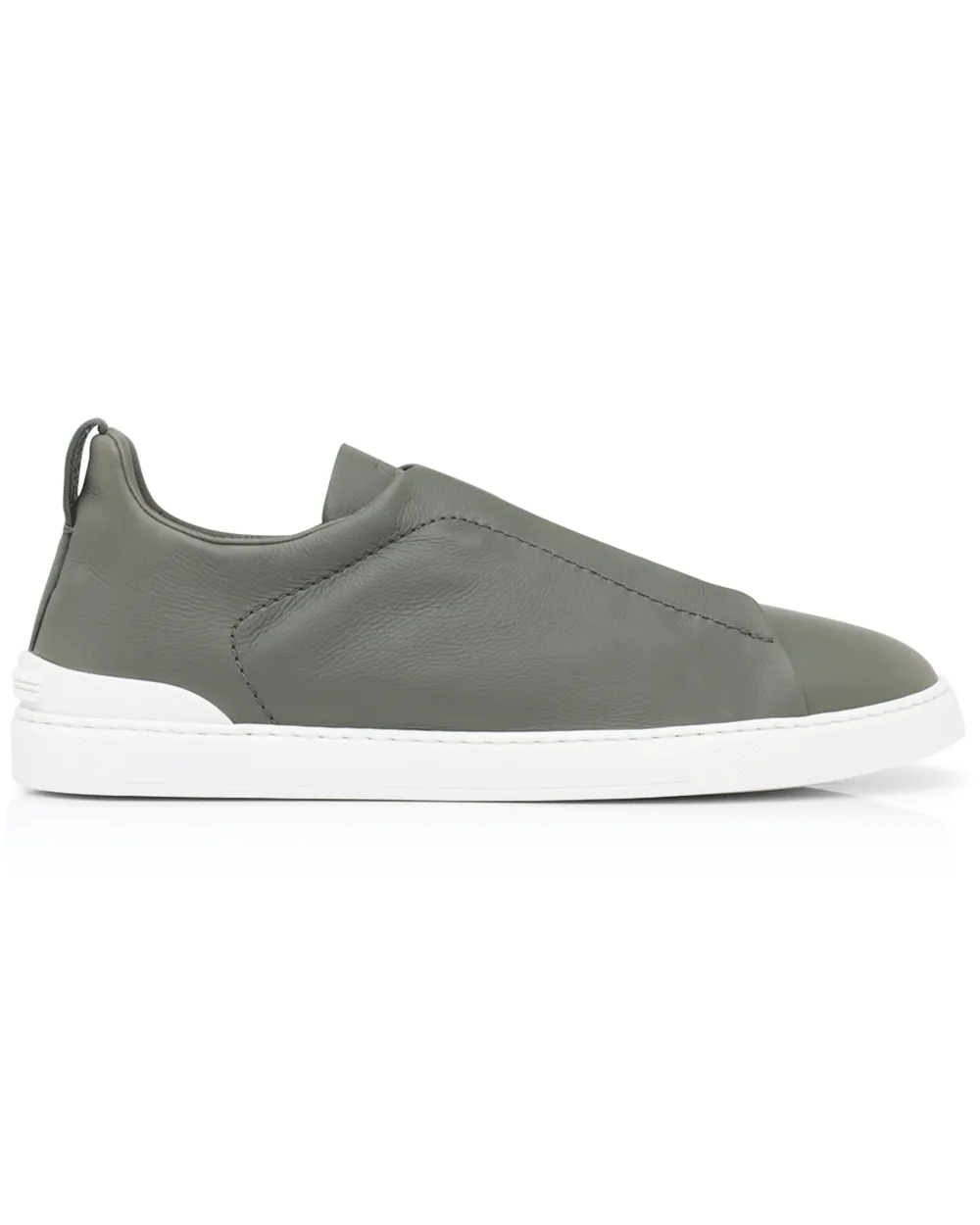Leather Triple Stitch Sneaker in Sage