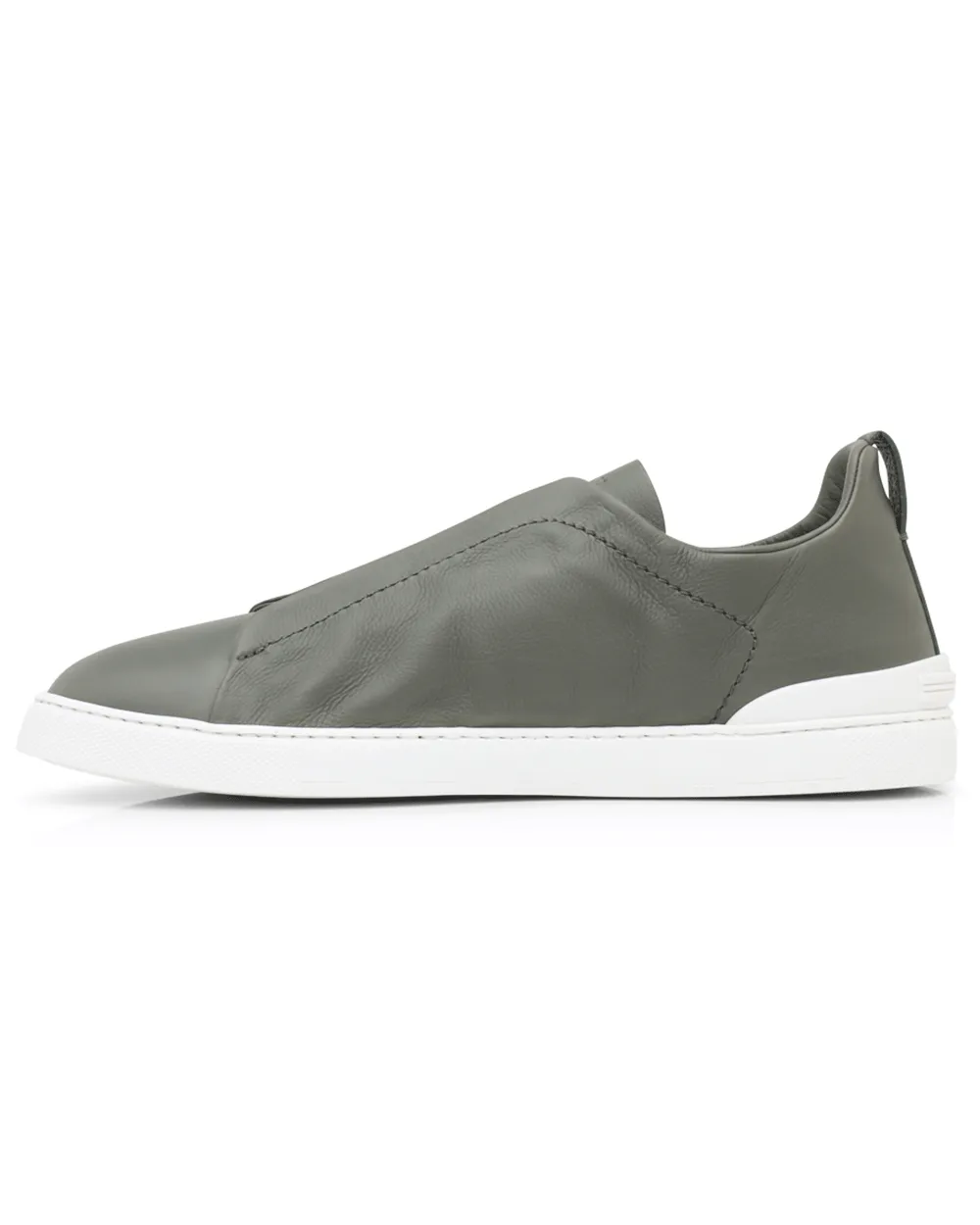 Leather Triple Stitch Sneaker in Sage