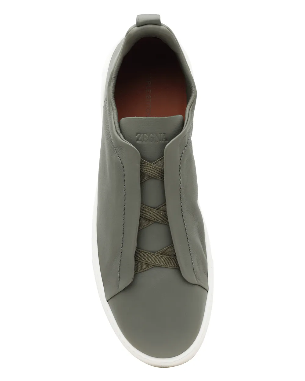Leather Triple Stitch Sneaker in Sage