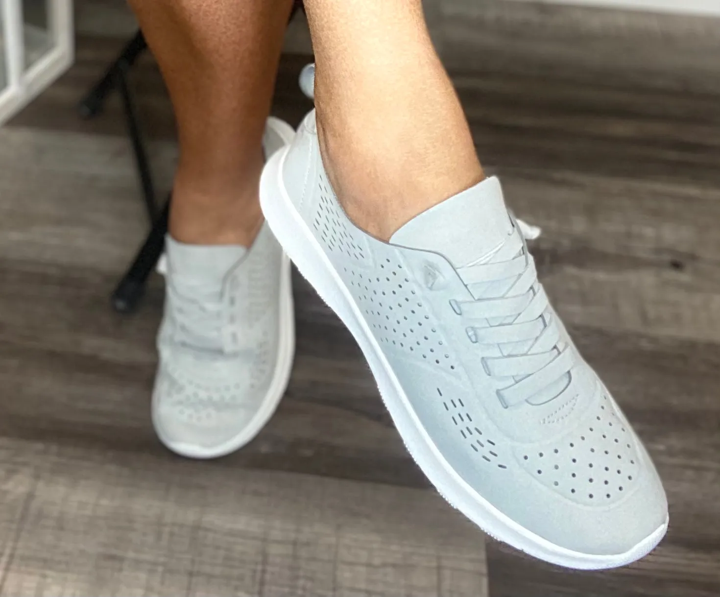 Light grey slip on sneakers