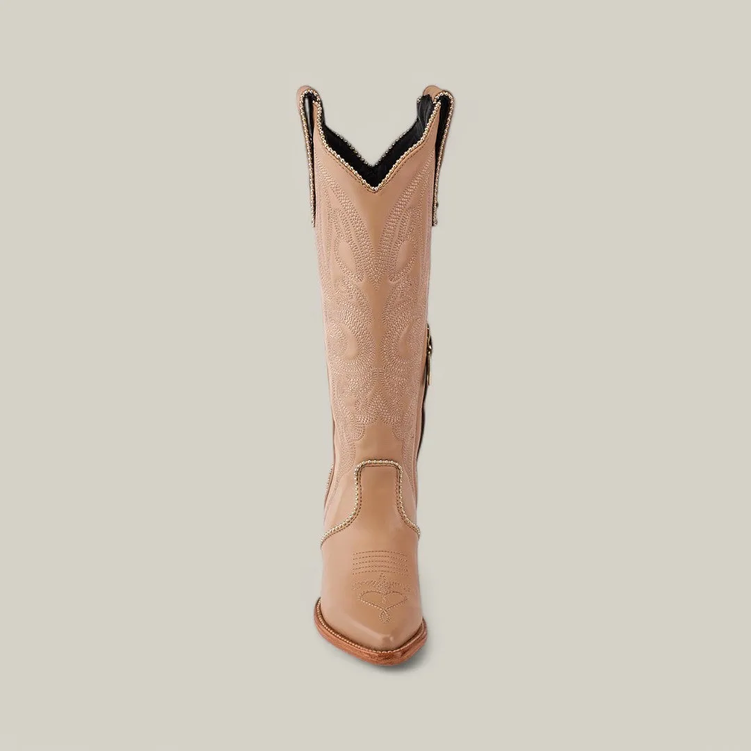 Linda Studs Tall Shaft Cream - J Toe