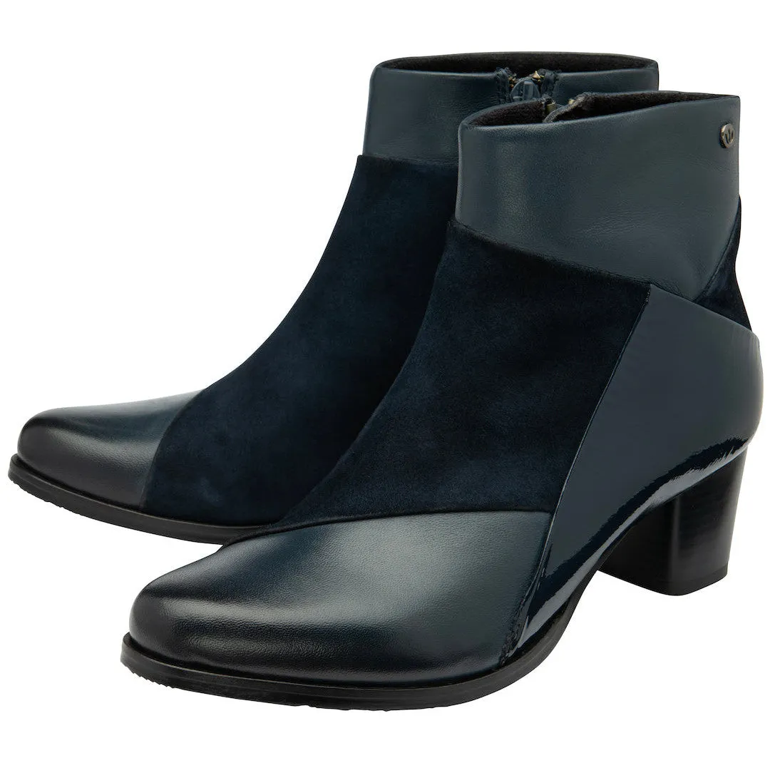 Lotus Booker Ladies Black Leather Side Zip Ankle Boots