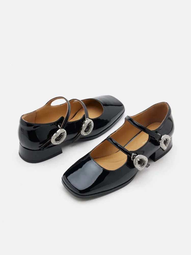 Milana Patent Double Buckled Mary Jane Heels