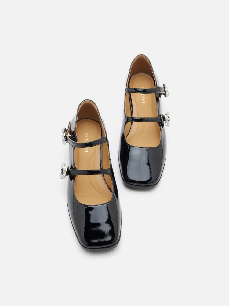 Milana Patent Double Buckled Mary Jane Heels