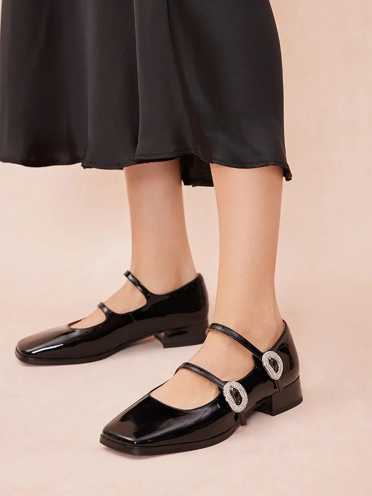 Milana Patent Double Buckled Mary Jane Heels