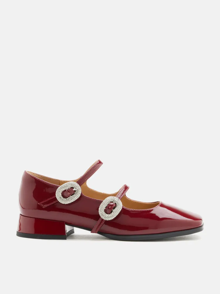 Milana Patent Double Buckled Mary Jane Heels