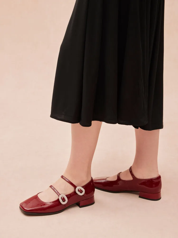 Milana Patent Double Buckled Mary Jane Heels