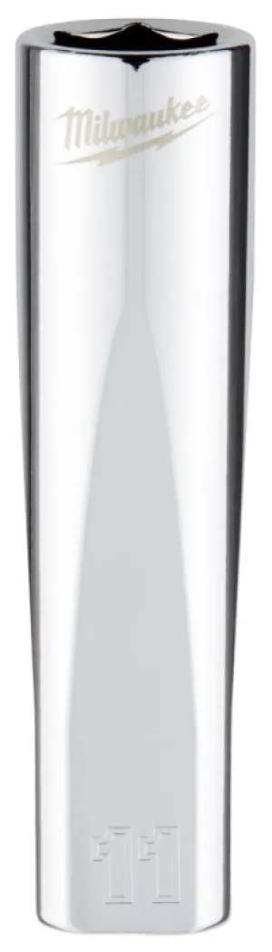 Milwaukee 45-34-9094 Socket, 11 mm Socket, 3/8 in Drive, 6-Point, Chrome Vanadium Steel, Chrome :CD: QUANTITY: 1