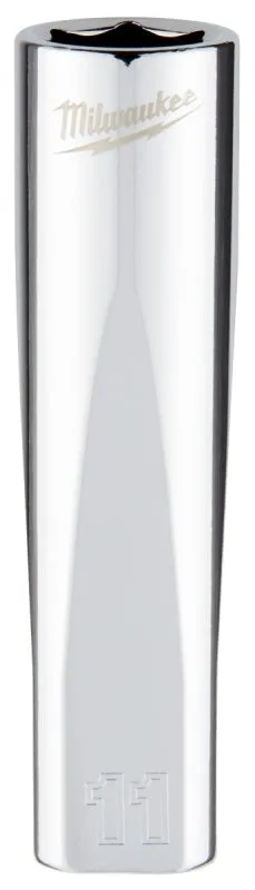 Milwaukee 45-34-9094 Socket, 11 mm Socket, 3/8 in Drive, 6-Point, Chrome Vanadium Steel, Chrome :CD: QUANTITY: 1
