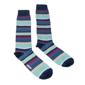 Missoni GM00CMU4952 0002 Blue/Green Striped Knee Length Socks