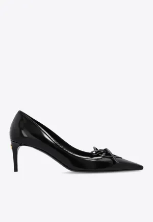 Mun 60 Bow Appliqué Leather Pumps