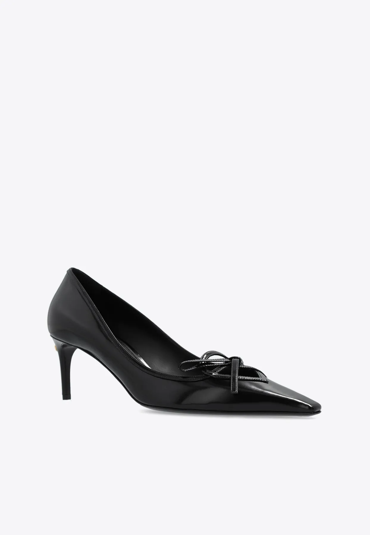 Mun 60 Bow Appliqué Leather Pumps