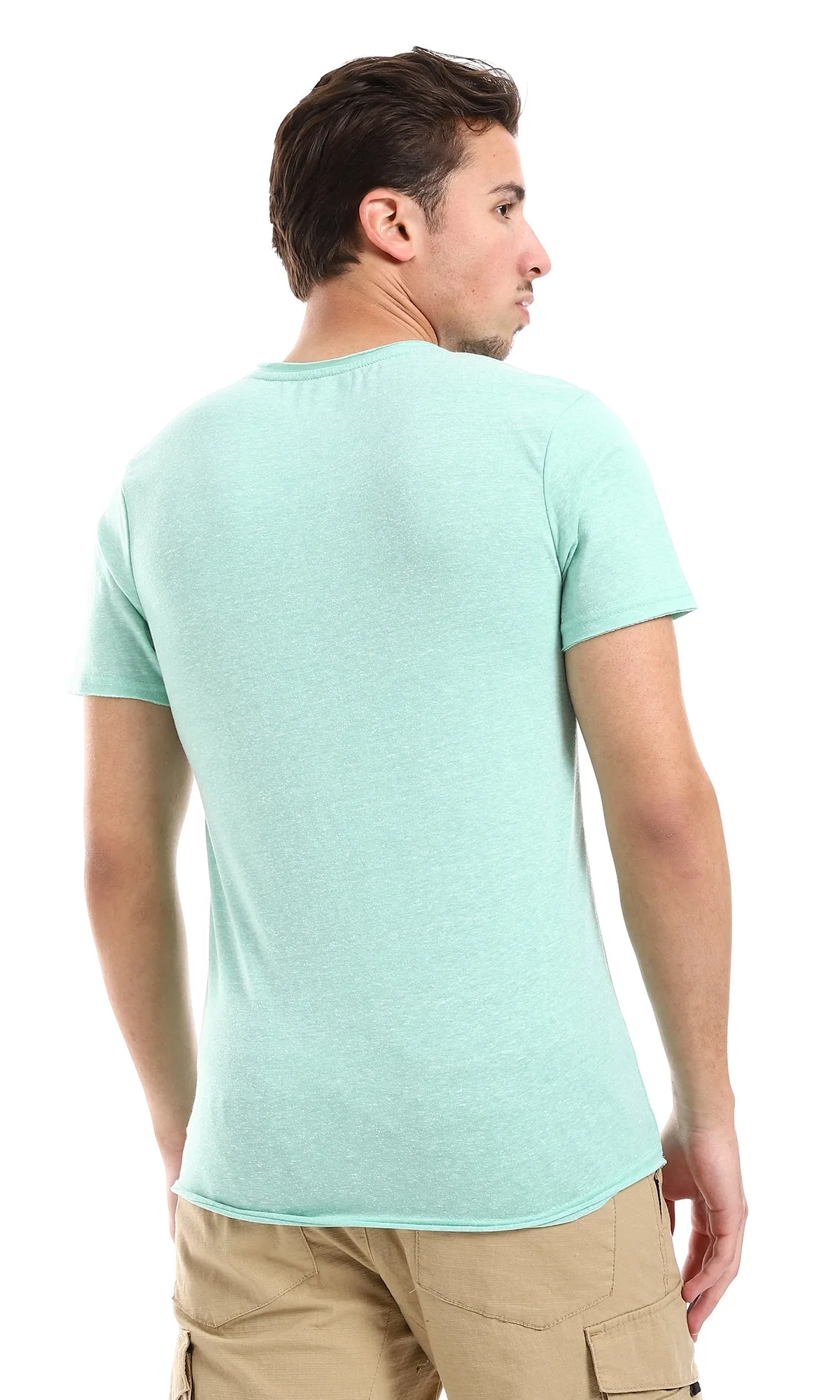 O164606 Heather Mint Green Round Neck Tee