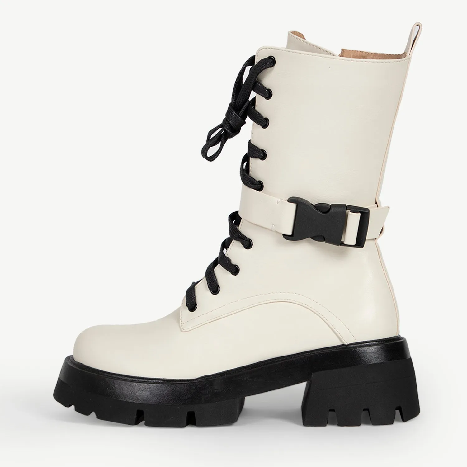 RAID Lenya Chunky Ankle Boot in Cream